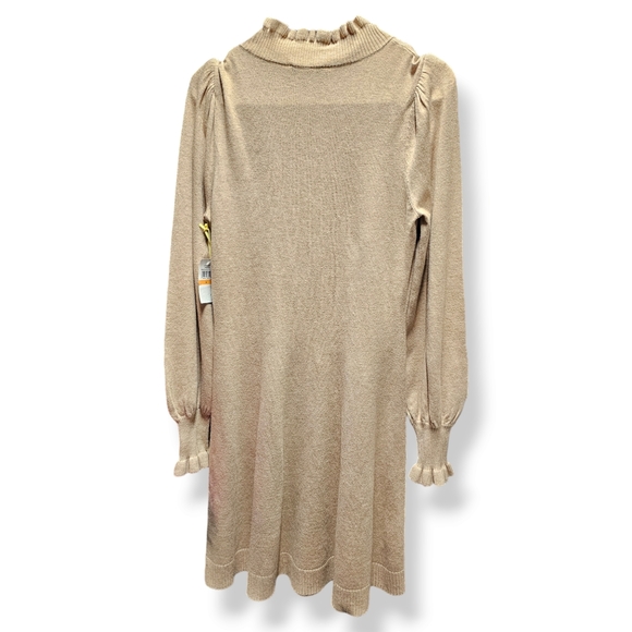 NEW CeCe's Heather Latte Long Sleeve Knee Length Sweater Dress size Small - Picture 9 of 10